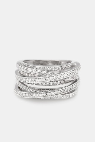 Anel New Entrelacs Candides - Ouro branco e diamantes