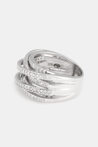Anel New Entrelacs Candides - Ouro branco e diamantes