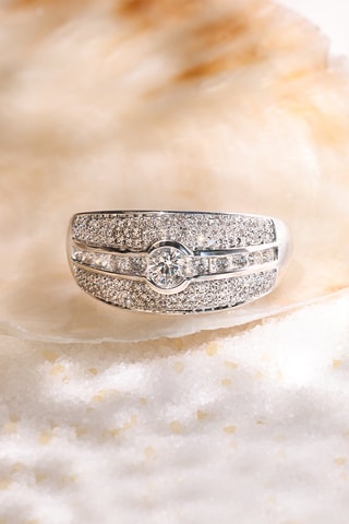 Anel Jonc Lumineux - Ouro branco e diamantes