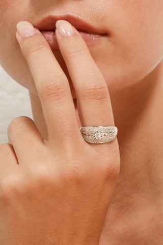 Anel Jonc Lumineux - Ouro branco e diamantes