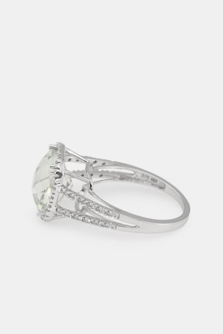 Bague Divine Améthyste Verte - Or blanc, diamants et améthyste