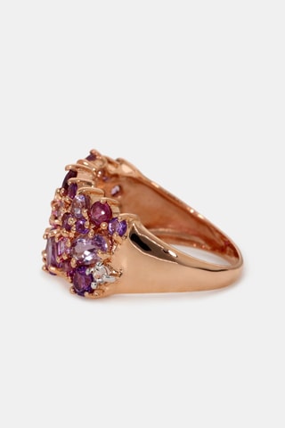 Bague Cotton candy - Or rose, rhodolites, améthystes, saphirs et topazes
