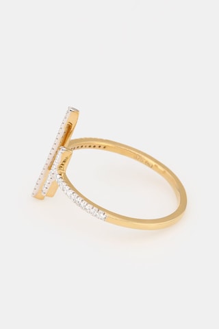 Bague Parallèle asymétrique - Or jaune et diamants