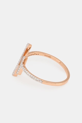 Bague Parallèle asymétrique - Or rose et diamants