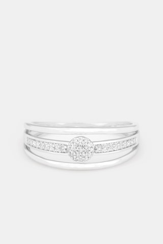 Anel Jelena - Ouro branco e diamantes 