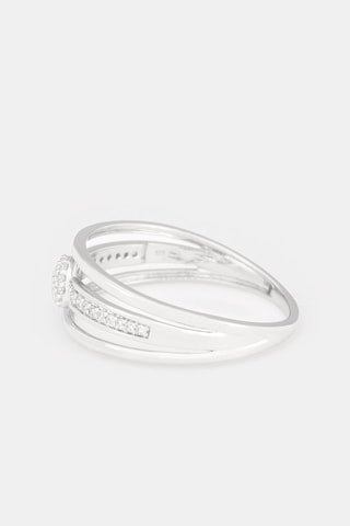 Anel Jelena - Ouro branco e diamantes 