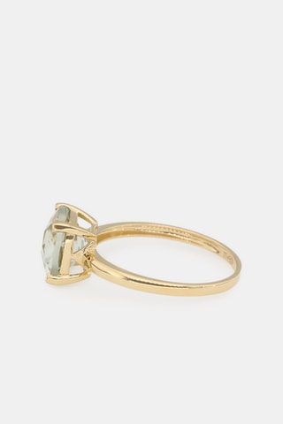 Bague Prasiolite Unique - Or jaune et améthyste