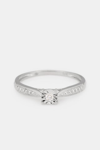 Anel Dis-moi OUI - Ouro branco, diamantes e solitário