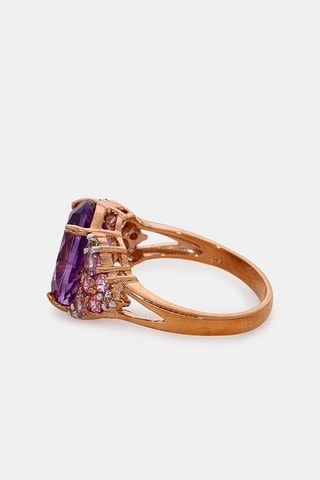 Bague Filtre d’amour - Or rose, améthyste, saphirs, topazes