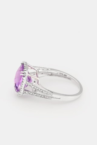 Bague Divine Améthyste 10 - Or blanc, diamants et améthystes