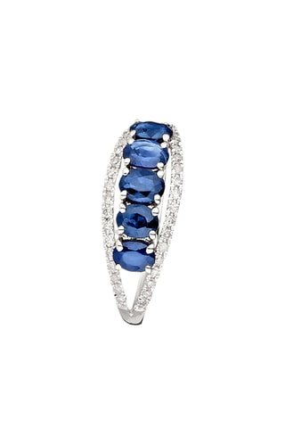 Bague Céleste - Or blanc, diamants et saphirs