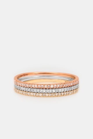 Anel Belles Alliances - Ouro branco, ouro rosa, ouro amarelo e diamantes