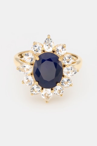 Bague Asty - Or jaune, diamants et saphir