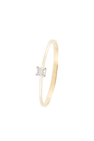 Bague Petit Solitaire - 
Or jaune et diamant