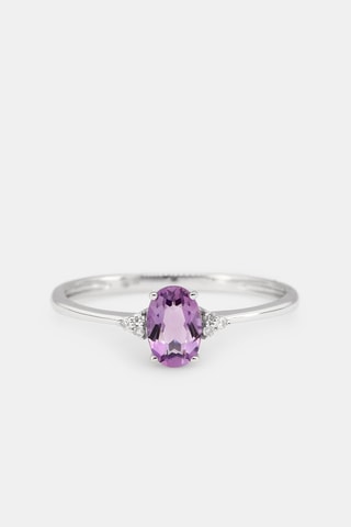 Bague Mady - Or blanc, diamants et améthyste