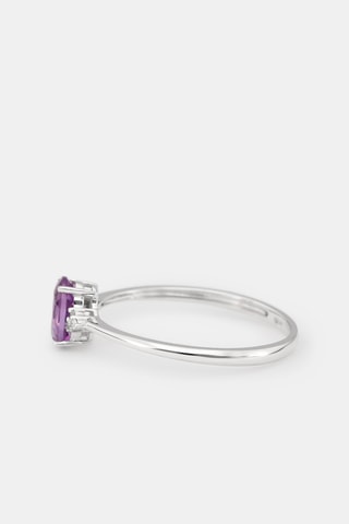 Bague Mady - Or blanc, diamants et améthyste