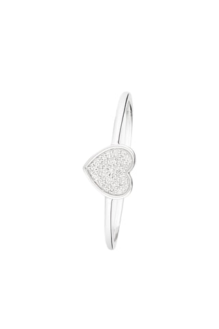 Bague Coeur Tendresse - Or blanc et diamants
