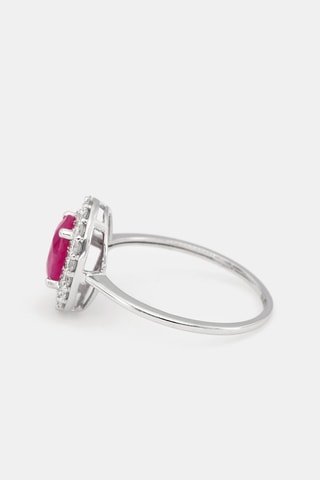 Bague Aqaba - Or blanc, diamants et rubis