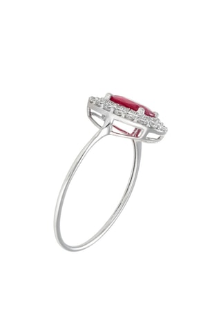 Bague Aqaba - Or blanc, diamants et rubis