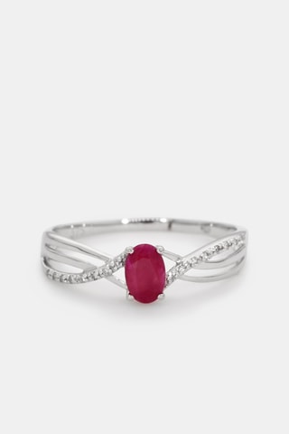 Bague Rubis d’amour - Or blanc, diamants et rubis