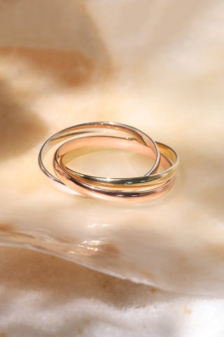 Anel Tri or - Ouro amarelo, ouro rosa e ouro branco