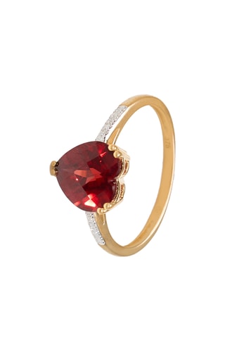 Bague Nimué - Or jaune, diamants et grenat