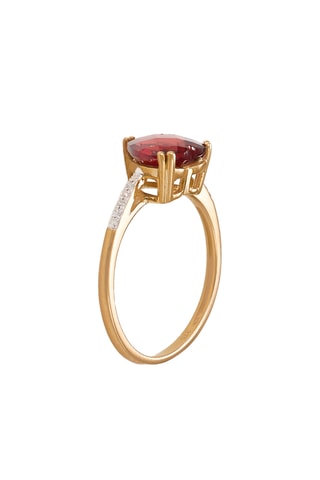 Bague Nimué - Or jaune, diamants et grenat