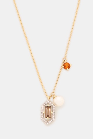 Collier Ilia - Or jaune, diamants, citrine, quartz et perle fine