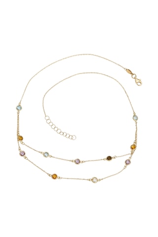 Collier Colormix- Or jaune, citrine, améthyste, topaze et quartz