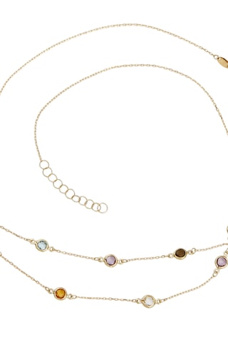Collier Colormix- Or jaune, citrine, améthyste, topaze et quartz