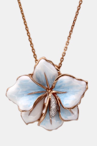 Pendentif Althaea - Or rose et diamants