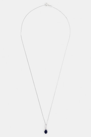 Pendentif Courtoisie - Or blanc, diamants et saphir