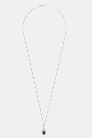 Pendentif Blue Tear - Or blanc, diamants et saphir