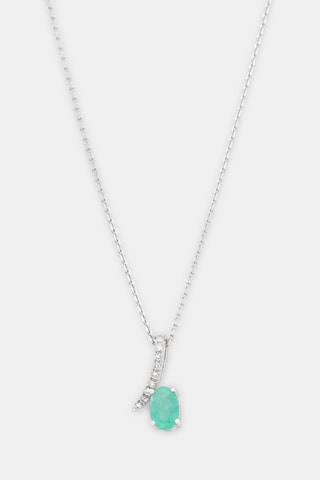 Pendentif Belle émeraude - Or blanc, diamants et émeraude