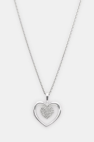 Pendentif Cœur tendresse - Or blanc et diamants