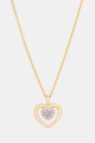 Pendentif Cœur tendresse - Or jaune et diamants