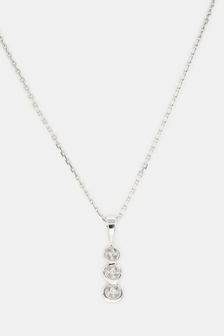 Pendentif Mini trilogy - Or Blanc et diamants