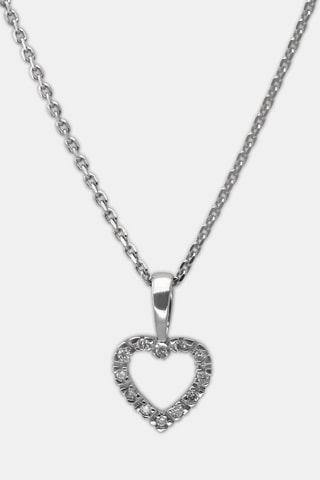 Pendentif Mini cœur - Or Blanc et diamants