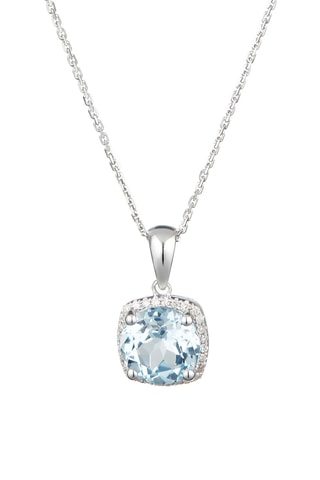 Pendentif Délicate Topaze - Or blanc, diamants et topaze