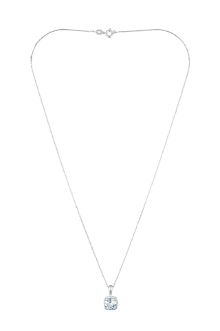Pendentif Délicate Topaze - Or blanc, diamants et topaze