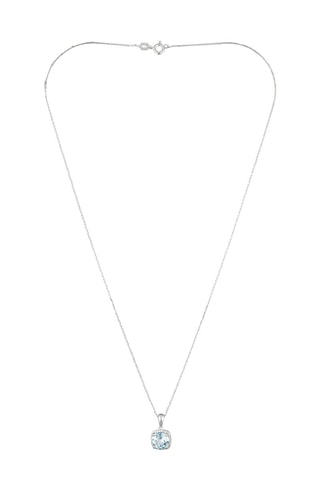 Pendentif Délicate Topaze - Or blanc, diamants et topaze