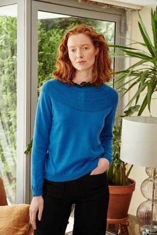 Pull en laine et cachemire Marasio - Bleu électrique