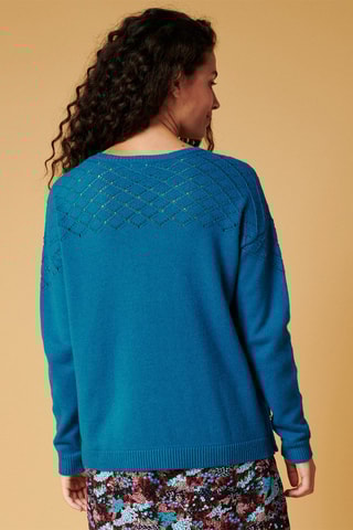 Pull en laine et cachemire Mikael - Bleu électrique
