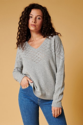 Pull en laine et cachemire Mikael - Gris chiné
