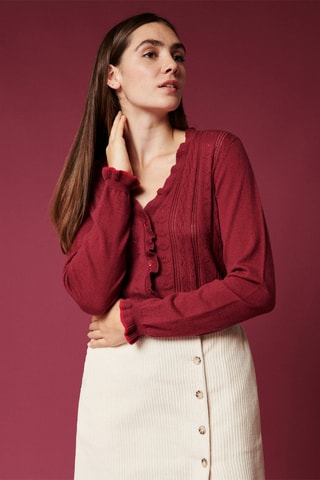 Gilet en laine et cachemire Monka - Bordeaux