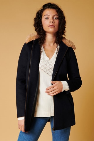 Manteau en laine Lachlan - Bleu marine