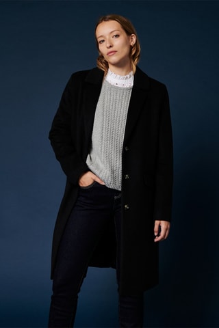Manteau en laine Leo - Noir