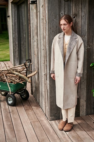 Manteau réversible en laine Longnal - Gris clair chiné