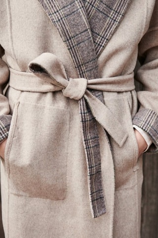 Manteau réversible en laine Longnal - Gris clair chiné