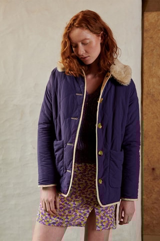 Veste réversible en lin Volere - Beige et violet